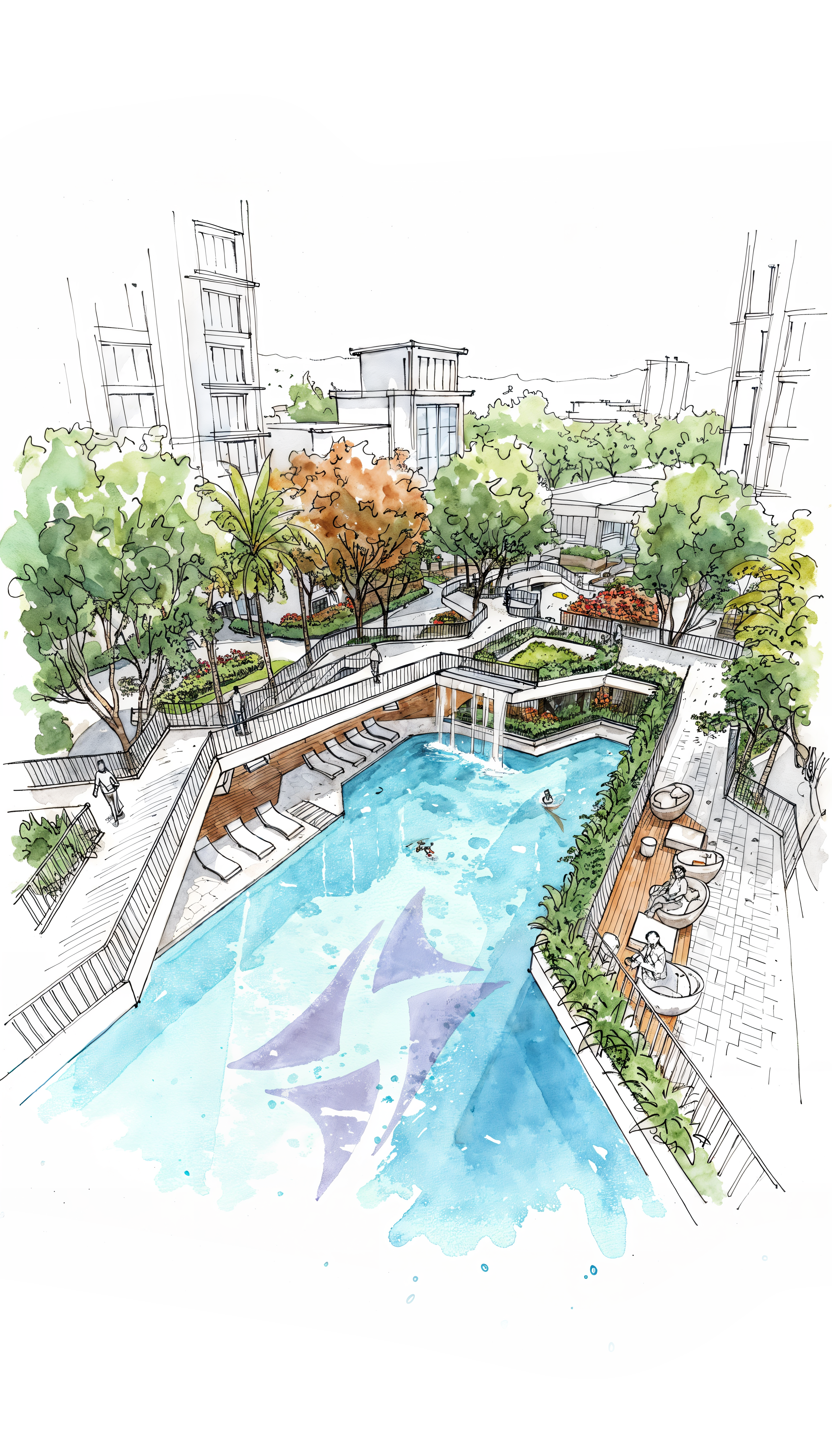 Central park aerial sketch